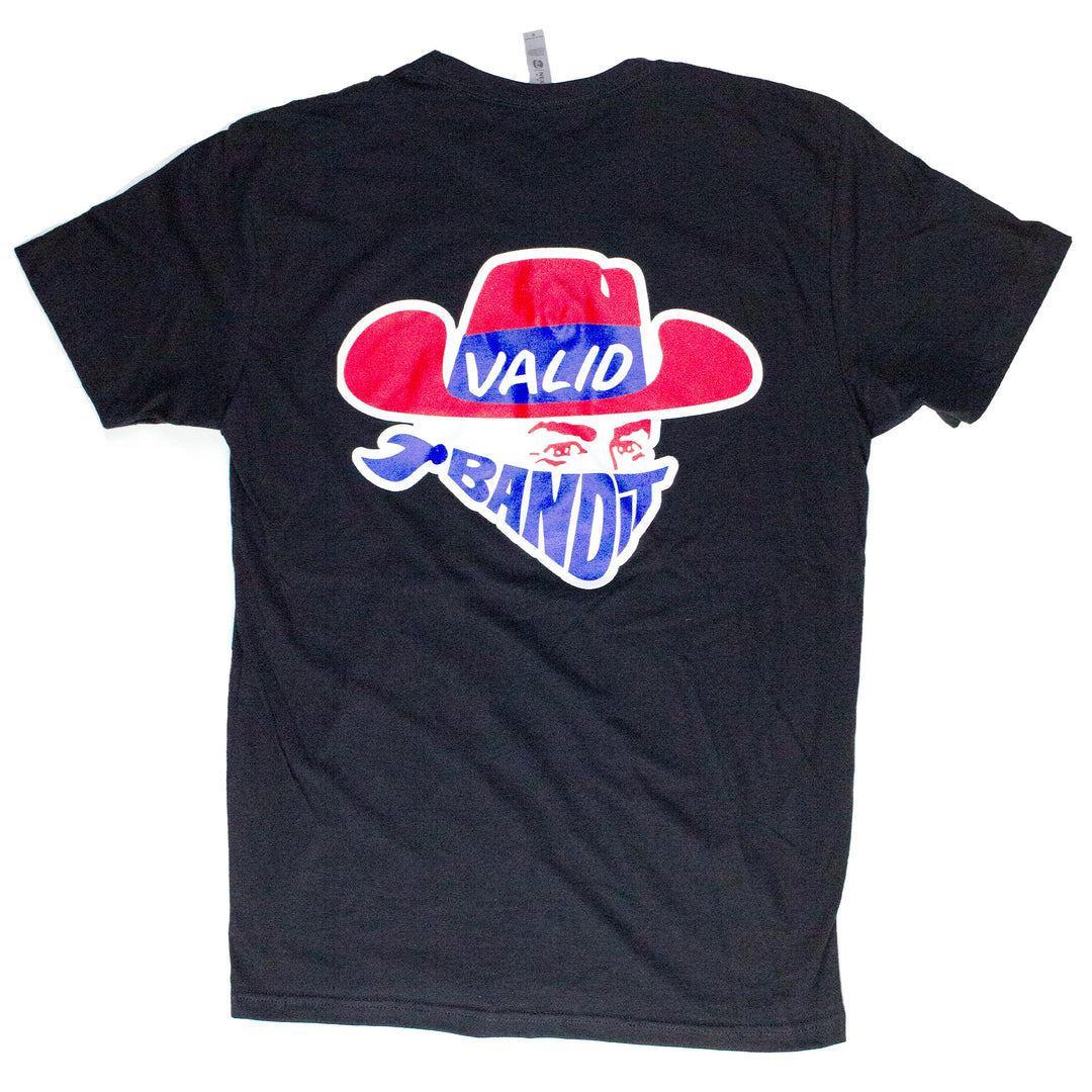 Valid Bandit Black Tee Red and Royal