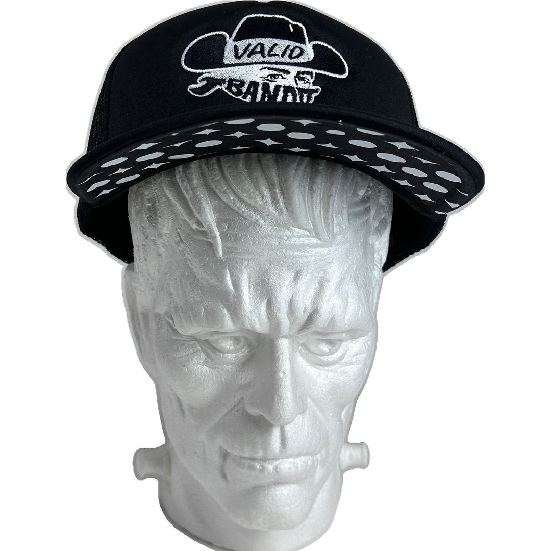 Bandit Black Trucker Hat W/ White and Black Stitch